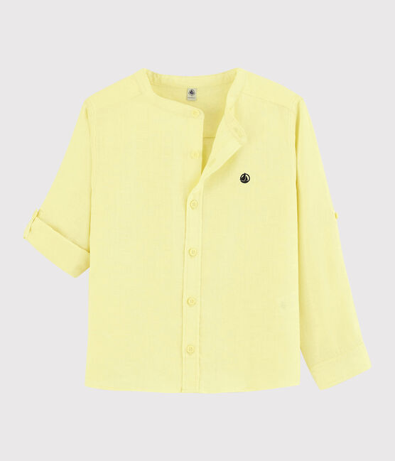 Boys' Linen Turn-Up Shirt CITRONEL yellow