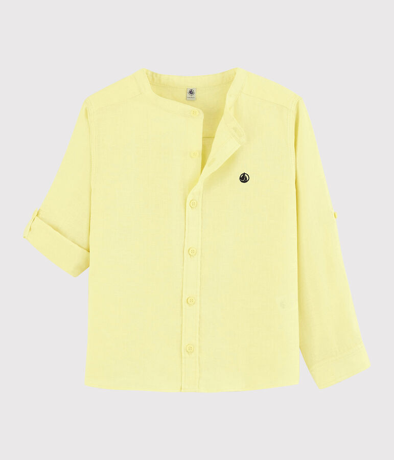 Boys' Linen Turn-Up Shirt yellow