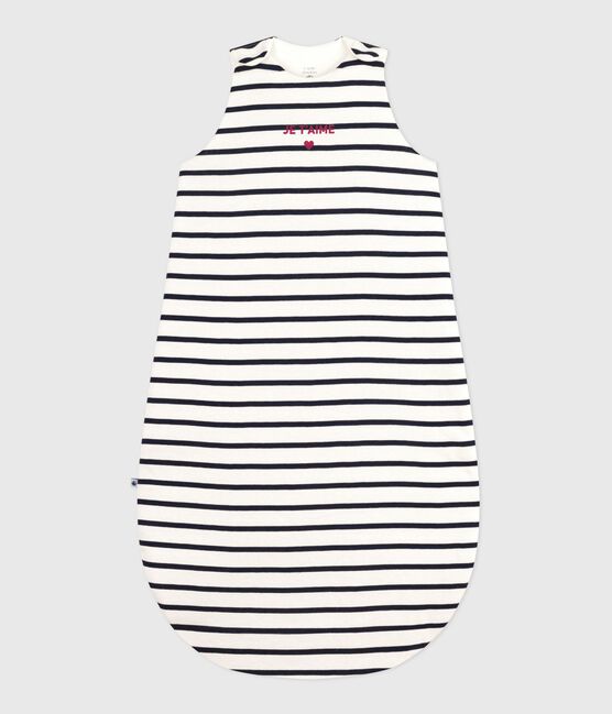 Baby sleeping bag in cotton TOG 2 MARSHMALLOW white/SMOKING blue