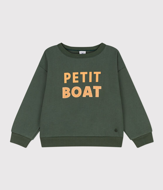 Printed fleece sweatshirt for girls/boys AVORIAZ green