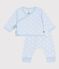 Babies' long two-piece whale print set in cotton TOUDOU blue/MILK