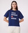 Women's Boxy cotton T-Shirt MEDIEVAL blue