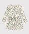 Girls' long-sleeved floral fleece dress AVALANCHE white/MULTICO