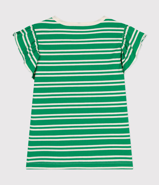 Girls' Lightweight Striped Jersey T-Shirt PRADO /AVALANCHE