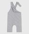 Babies' long dungarees in plain thick cotton FUMEE CHINE grey