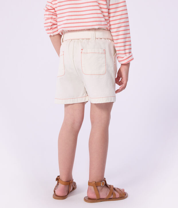 Children's plain cotton shorts white