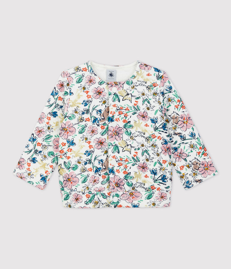 Babies' Quilted Cardigan white/multicolor