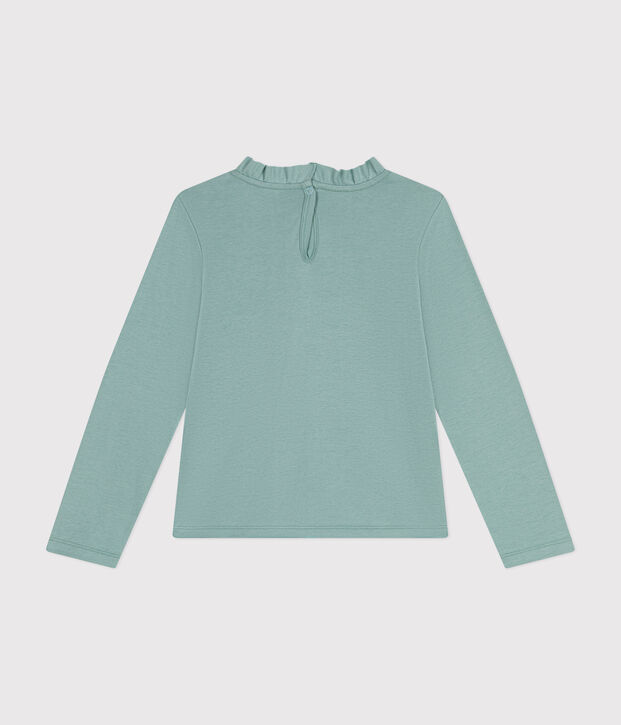 Girls long-sleeved ribbed T-shirt green