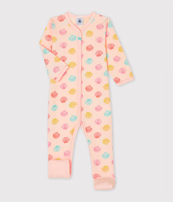 Baby Girls' Ribbed Sleepsuit FLEUR pink/MULTICO white