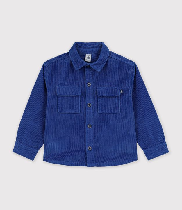 Children's plain corduroy shirt blue