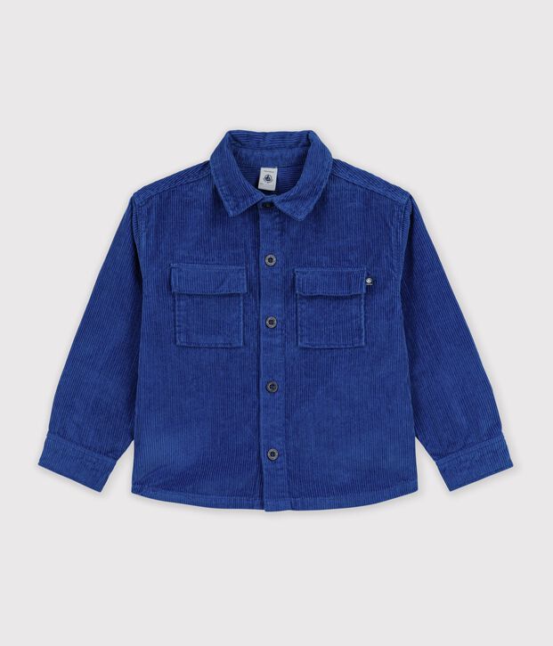 Children's plain corduroy shirt blue
