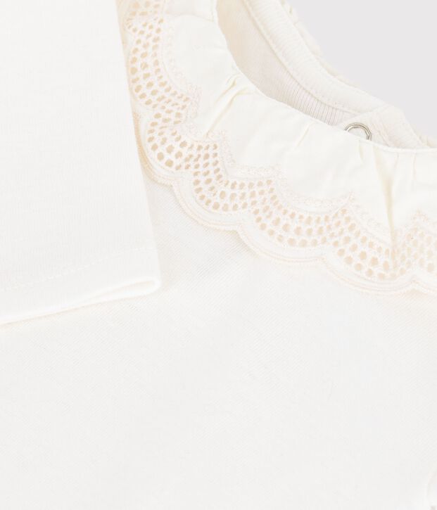 Babies' plain cotton body with a collar white