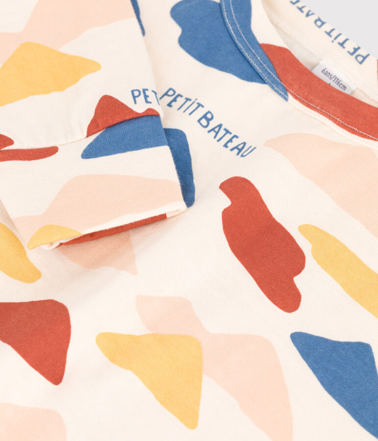 Unisex Printed Tube Knit Sweatshirt Ecru/multicolor