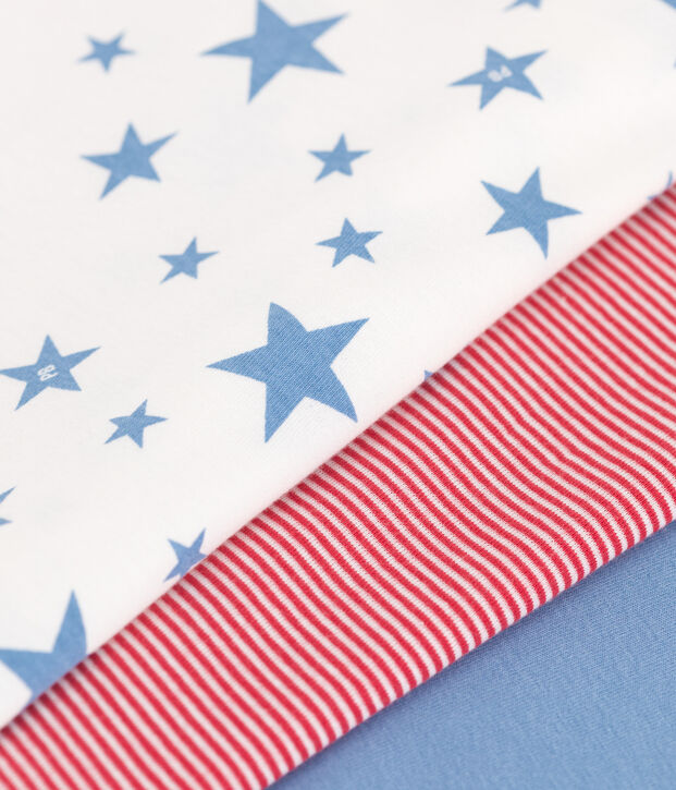 Children's short-sleeved star print cotton T-shirts - 3-Pack multicolor