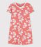 Girls' Hawaiian Themed Cotton Nightdress PAPAYE pink/MARSHMALLOW