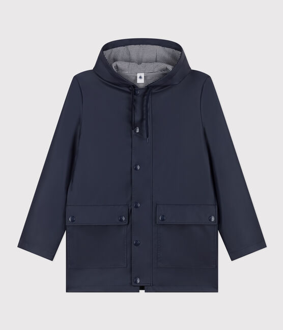 Iconic Recycled Fabric and Organic Cotton Raincoat SMOKING blue