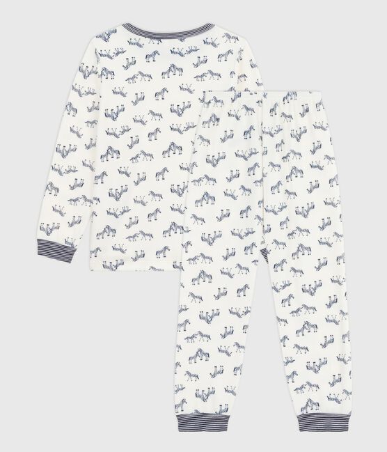 Children's velour pyjamas with a zebra print MILK blue/SOIR