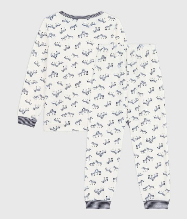 Children's velour pyjamas with a zebra print blue/blue