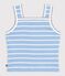 Children's stripy cotton tank top blue/white