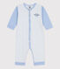 Footless Pinstriped Cotton Sleepsuit