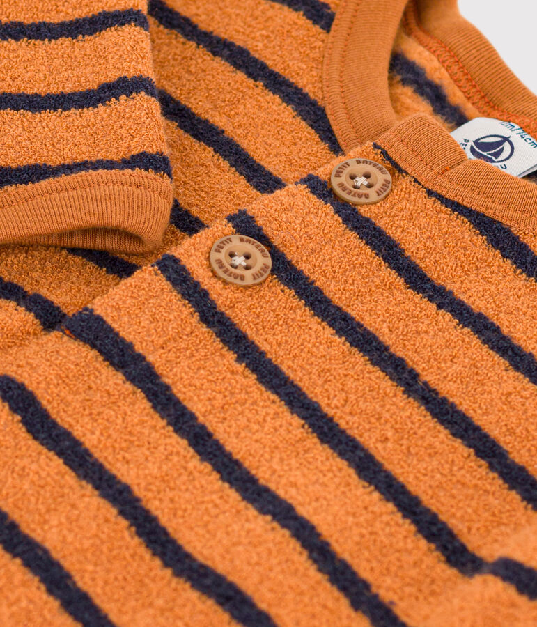 Babies' Terry Jumpsuit brown/blue