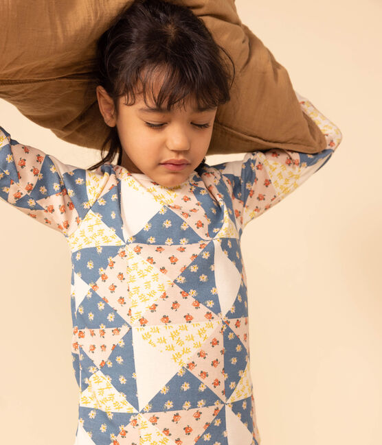 Girls' Patchwork Cotton Pyjamas AVALANCHE white/MULTICO