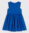 Children's sleeveless plain linen dress PORCELANA blue