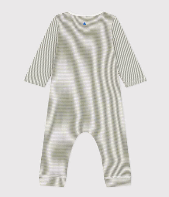 Babies' Pinstriped Cotton Jumpsuit MARECAGE /MARSHMALLOW