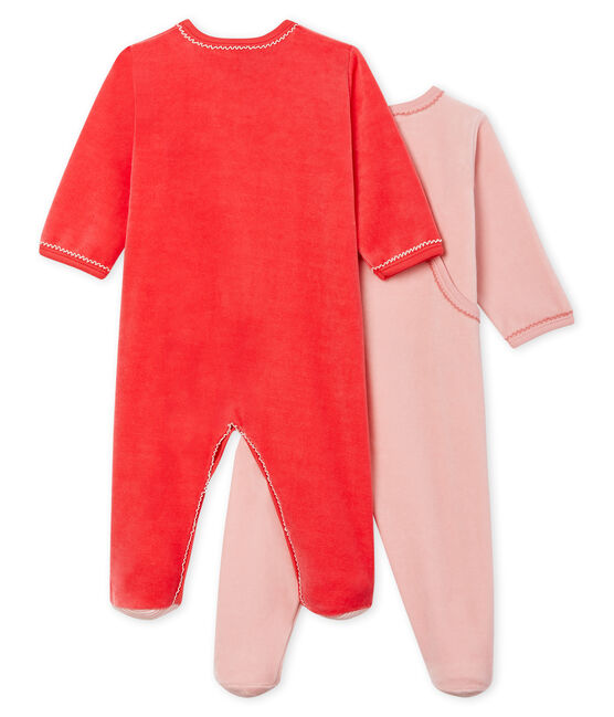 Baby Girls' Velour Sleepsuit 2Piece Set Petit Bateau