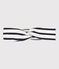 Babies' Stripy Jersey Headband MARSHMALLOW white/SMOKING blue