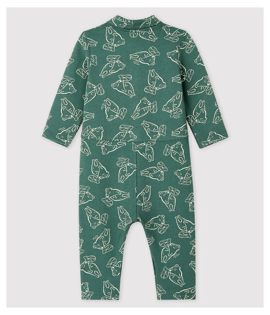 Baby Boys' Long Brushed Fleece Jumpsuit VALLEE green/VALLEE CLAIR