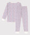 Girls' Floral Cotton Pyjamas MARSHMALLOW white/MULTICO white