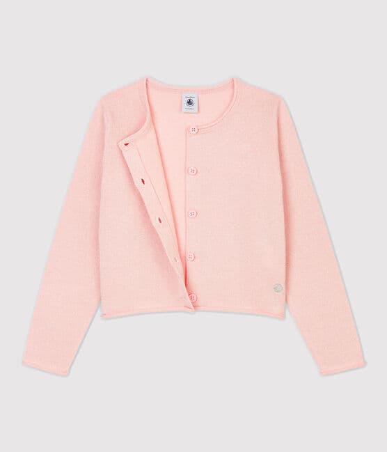 Girls' Cotton Cardigan MINOIS pink/ARGENT