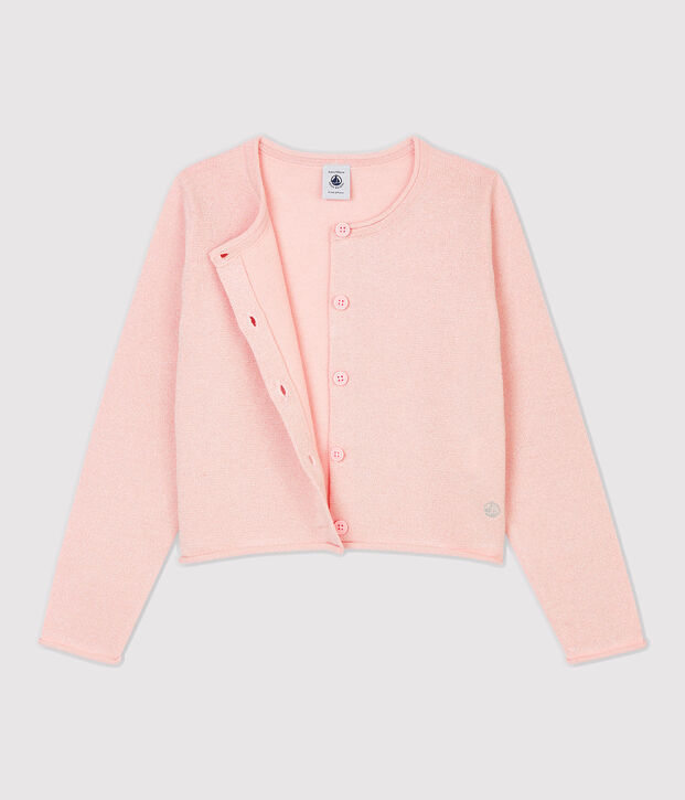 Girls' Cotton Cardigan pink/grey