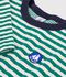 Children's long-sleeved stripy T-shirt green/beige/green