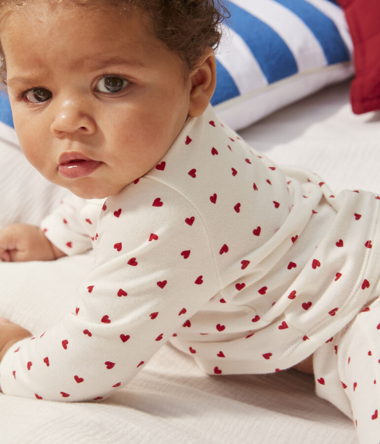 Babies' Patterned Cotton Outfit white/red