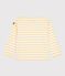 Children's stripy cotton Breton top white/yellow