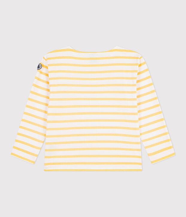 Children's stripy cotton Breton top yellow/yellow