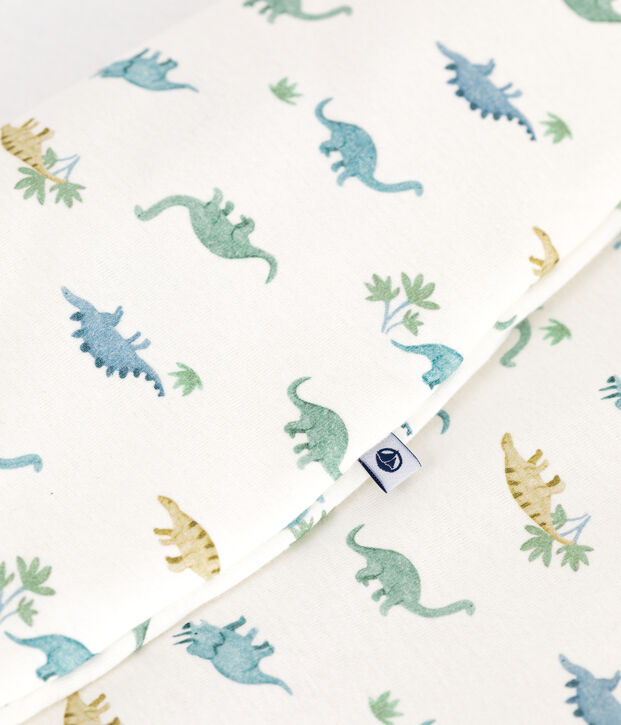 Babies' 2 TOG dinosaur patterned cotton sleeping bag white/multicolor
