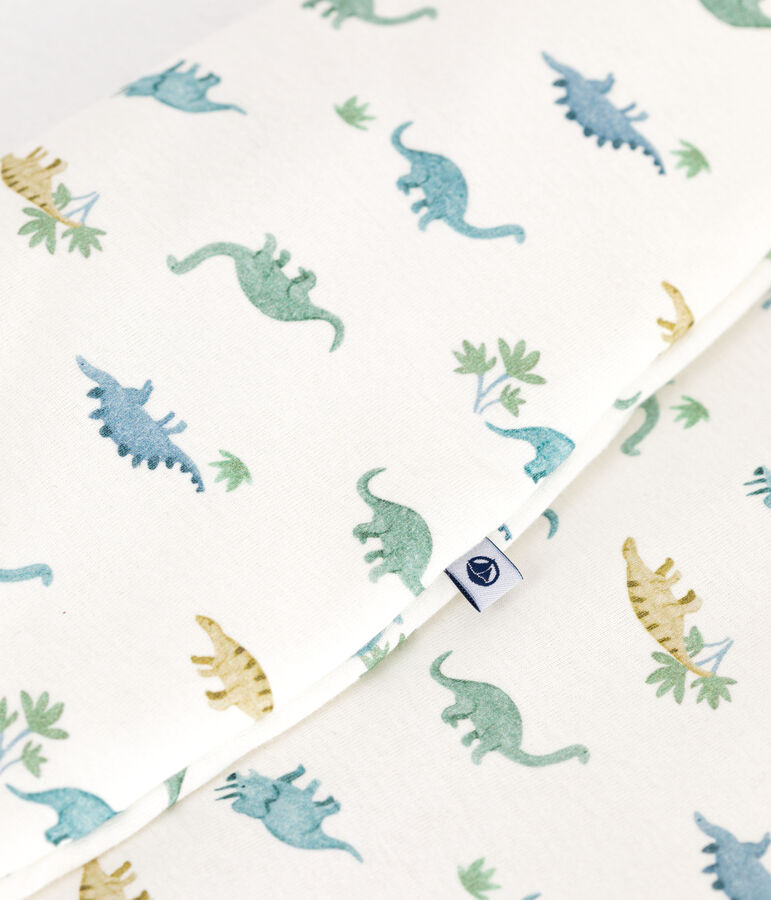 Babies' 2 TOG dinosaur patterned cotton sleeping bag white/multicolor