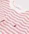 Children's long-sleeved stripy T-shirt pink/ecru
