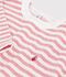 Children's long-sleeved stripy T-shirt pink/ecru