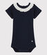 Baby Girls' Bodysuit with Eyelet Embroidery and Collar
