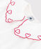 Children's short-sleeved blouse in plain cotton poplin. ECUME white