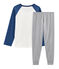 Boys' Ribbed Pyjamas SUBWAY grey/MULTICO white