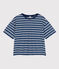 Women's Boxy Cotton T-Shirt MEDIEVAL blue/MARSHMALLOW white
