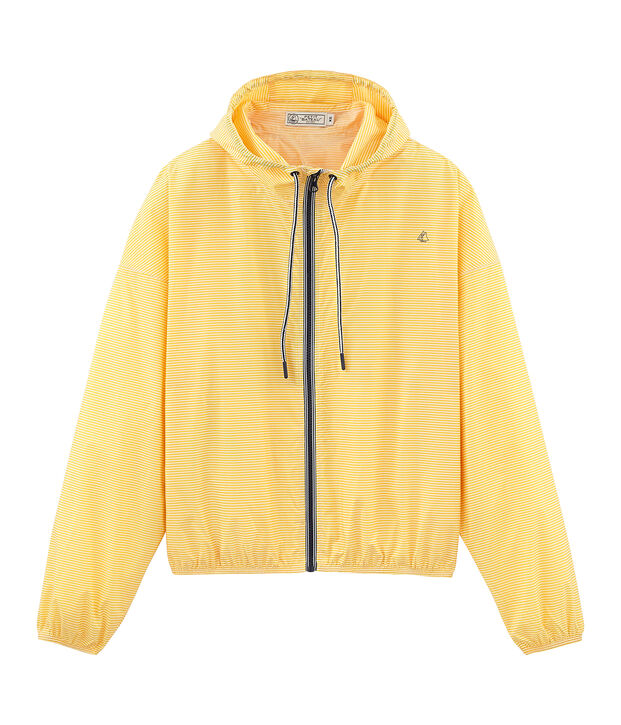 Unisex short windbreaker yellow/white