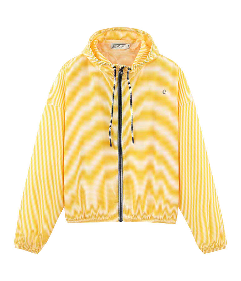 Unisex short windbreaker yellow/white
