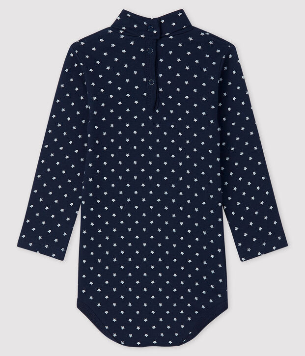Baby boy's long-sleeved bodysuit blue/white
