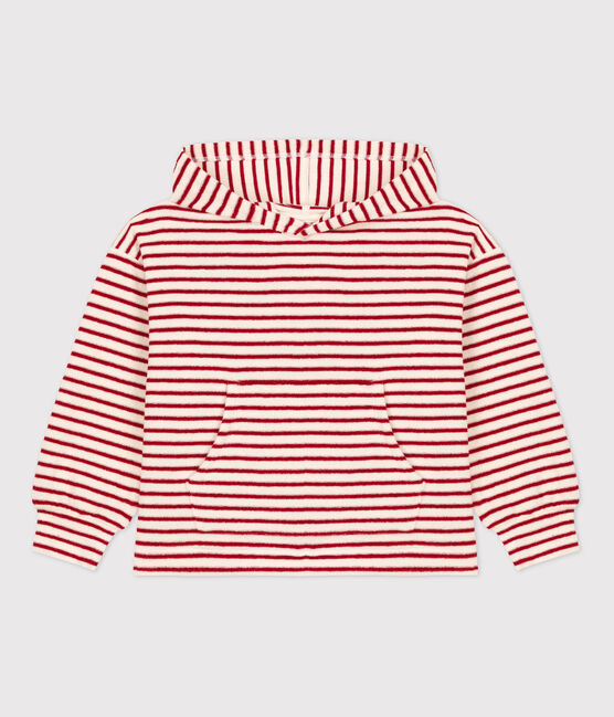 Unisex Stripy Hooded Sweatshirt AVALANCHE white/STOP
